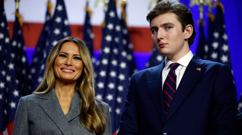 Barron and Melania Trump election night 2024