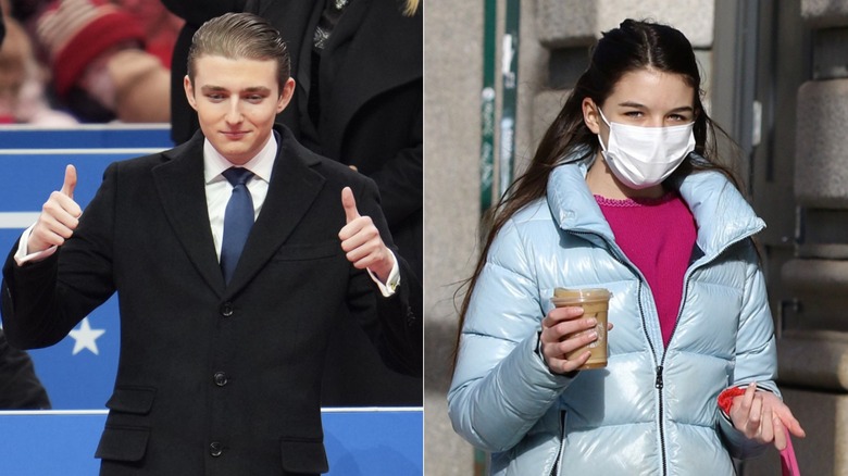 Side-by-side photos of Barron Trump and Suri Cruise