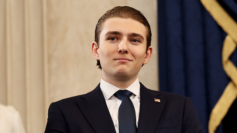 Barron Trump smirking on Inauguration Day 2025