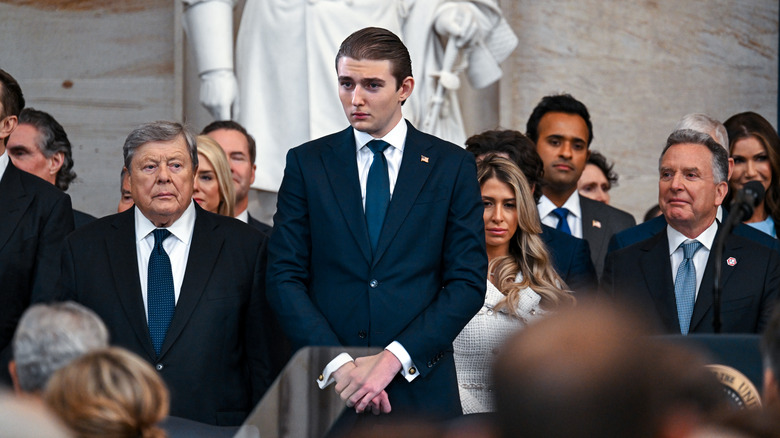 Barron Trump towers over guests at the inuguration