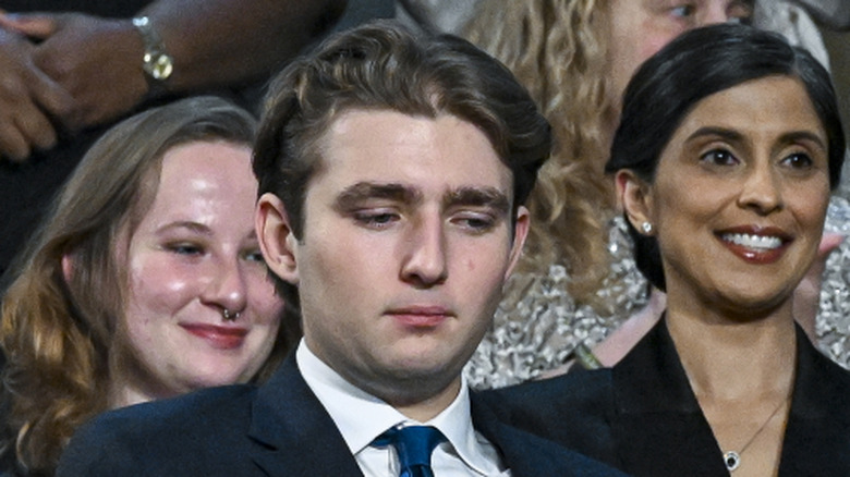 Barron Trump looking down at 2026 State of the Union