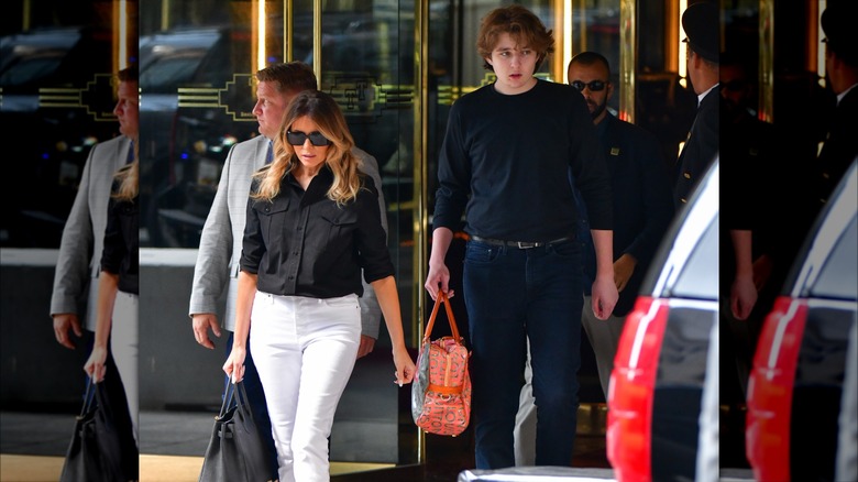 Barron and Melania Trump in New York City in June 2021