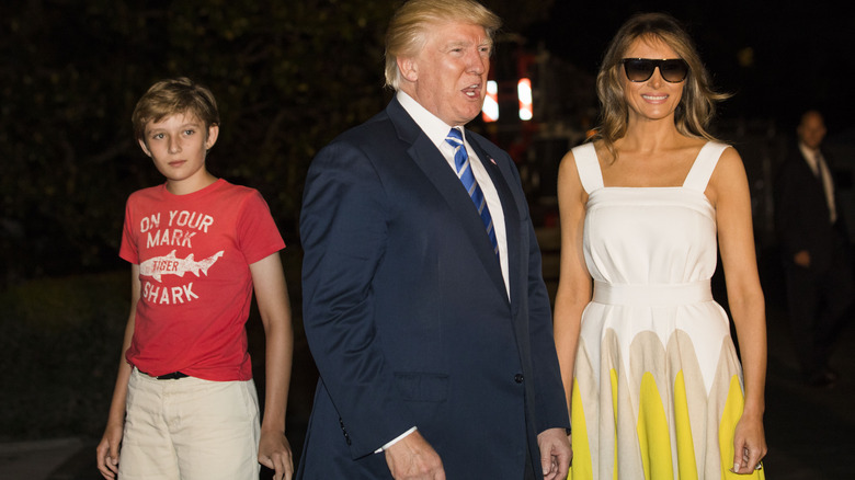 Barron Trump with parents