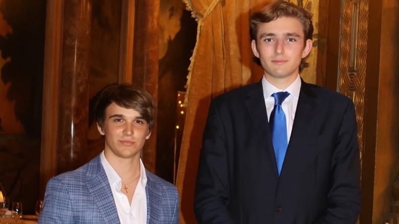 Bo Loudon and Barron Trump posing together
