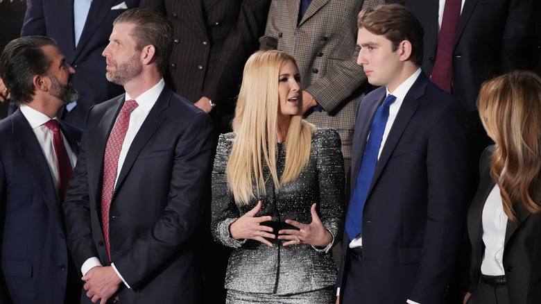 Barron Trump pictured with his half siblings at the 2026 SOTU
