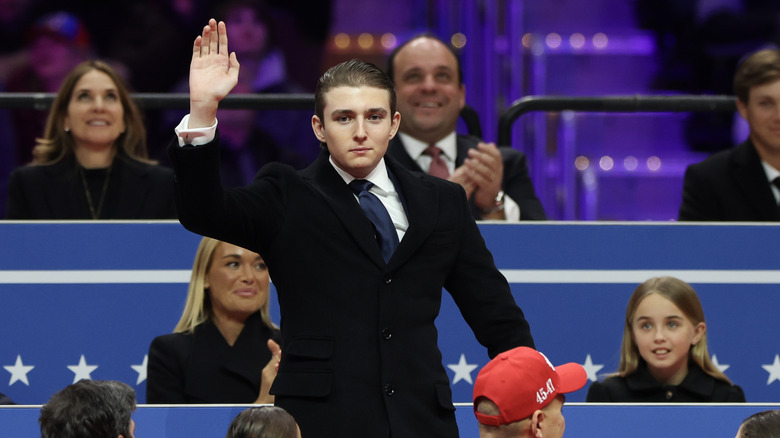 Barron Trump waving