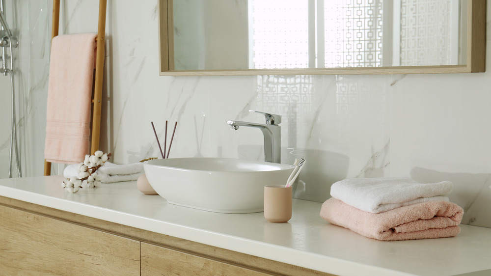 Bathroom basin and counter