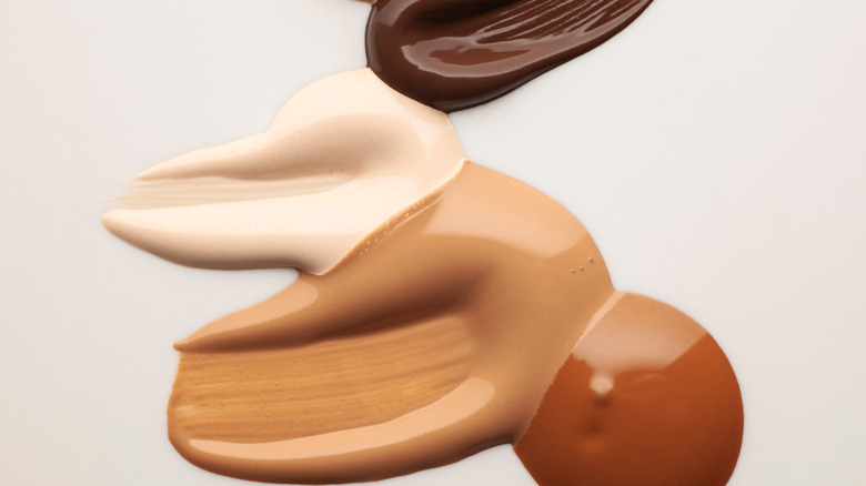 swatches of different shades of bb cream