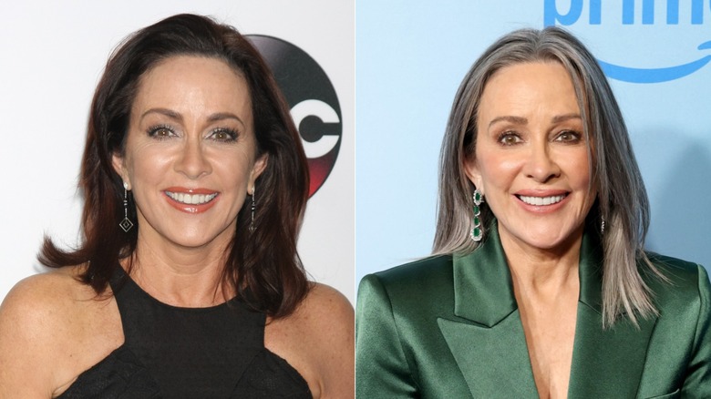 Patricia Heaton with dark hair and Patricia Heaton with gray hair