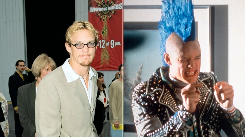 Side by side images of Matthew Lillard smiling and shaking.