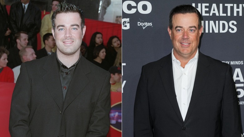 Split image of Carson Daly in 2000 and 2025