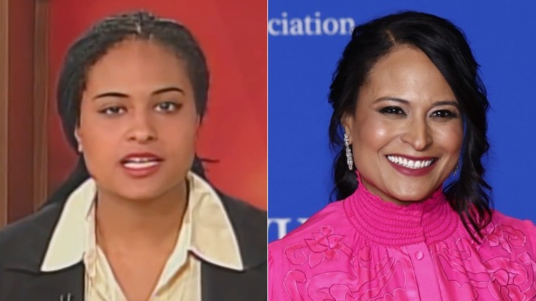 Split image of Kristen Welker as a Today intern in 1997 and at an event in 2024