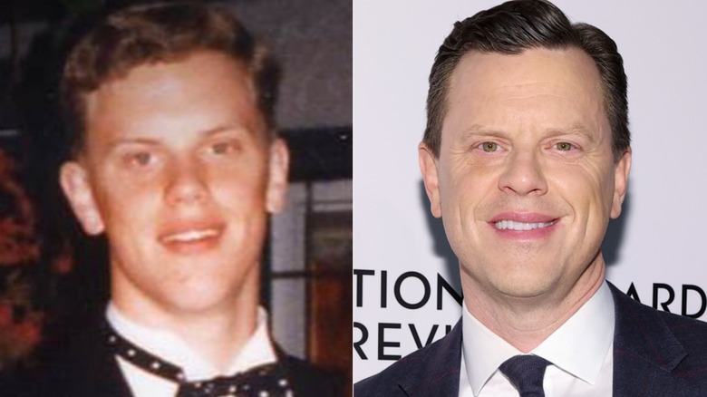 Split image of Willie Geist in high school and in 2026
