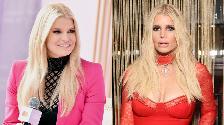 Side-by-side photos of Jessica Simpson after weight loss
