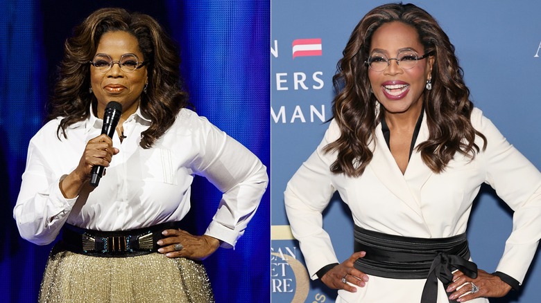 Side-by-side photos of Oprah Winfrey before and after Ozempic