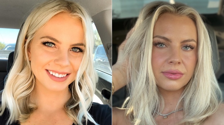 Split image of Mayci Neeley in 2019 and 2026