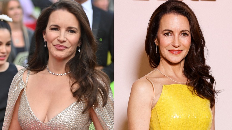 Kristin Davis in silver dress and in yellow dress