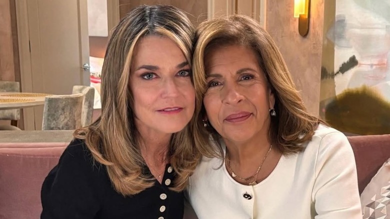 Savannah Guthrie and Hoda Kotb sitting together.