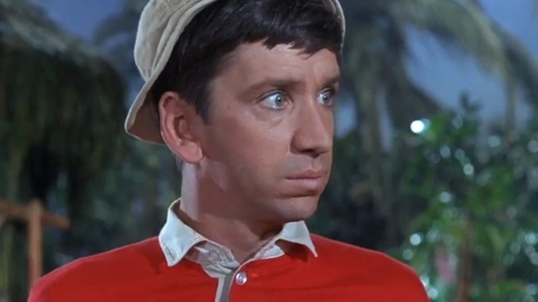 Bob Denver as Gilligan, eyes wide in surprise, on an episode of Gilligan's Island