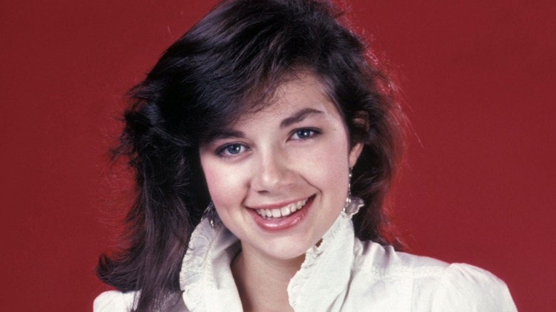 Justine Bateman wearing a puffy shirt in 1985