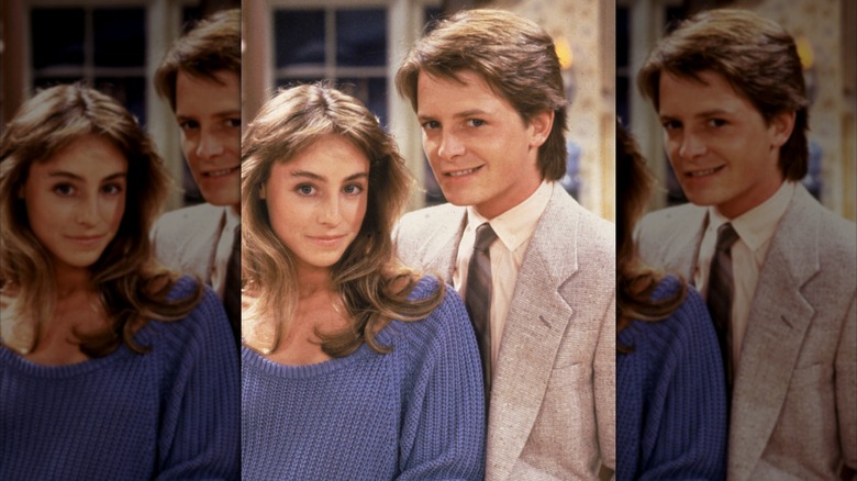 Michael J. Fox and Tracy Pollan in a promo photo for "Family Ties"
