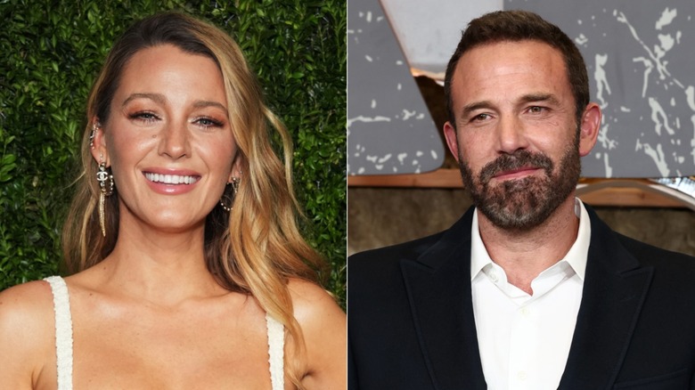 Composite image of Blake Lively and Ben Affleck smiling