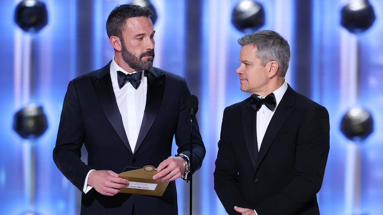 Ben affleck and matt damon on stage