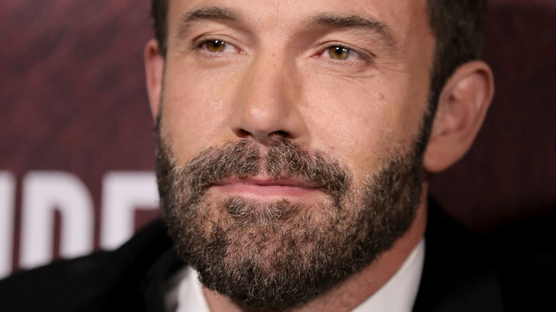 close up of Ben Affleck with a beard