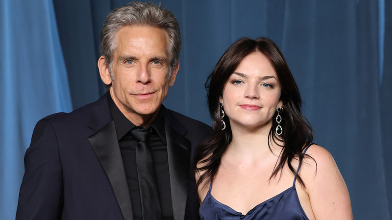 Ben Stiller and Ella Stiller posing for the cameras