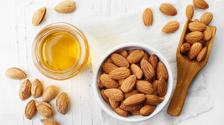 Almond oil and almonds