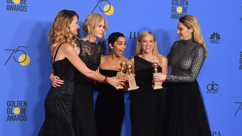 Celebrities posing at the 2018 Golden Globes