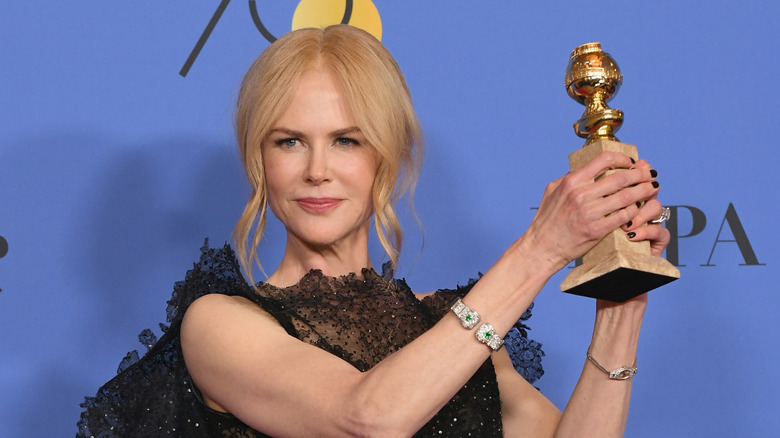 Nicole Kidman holding an award