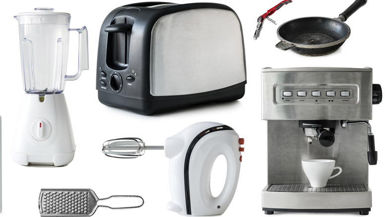 A variety of small kitchen appliances