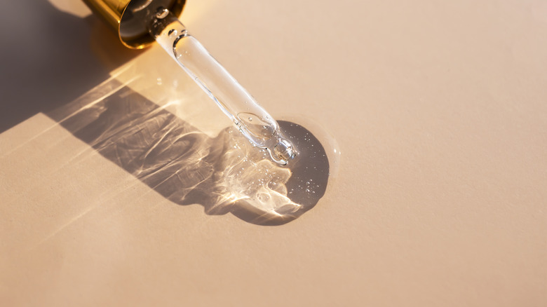 A dropper filled with product