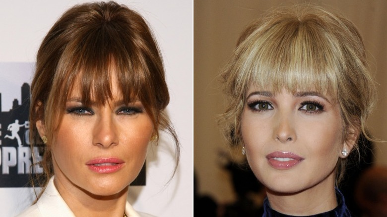 Melania Trump (L) and Ivanka Trump (R) both photographed with bangs