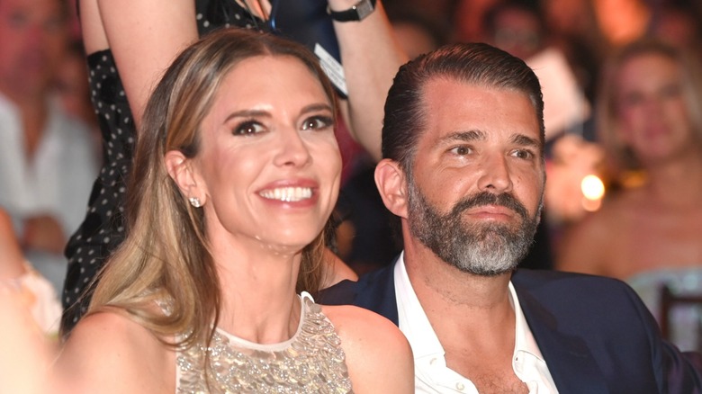 Bettina Anderson and Donald Trump Jr. attend amfAR Palm Beach Gala in Florida (2025)