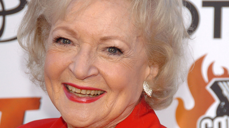 Betty White smiling on red carpet