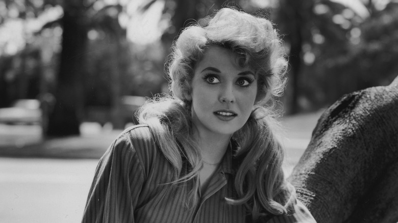Donna Douglas in black-and-white photo.