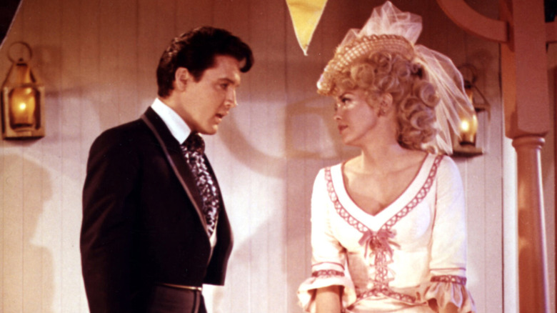 Elvis Presley and Donna Douglas in 19th-century garb