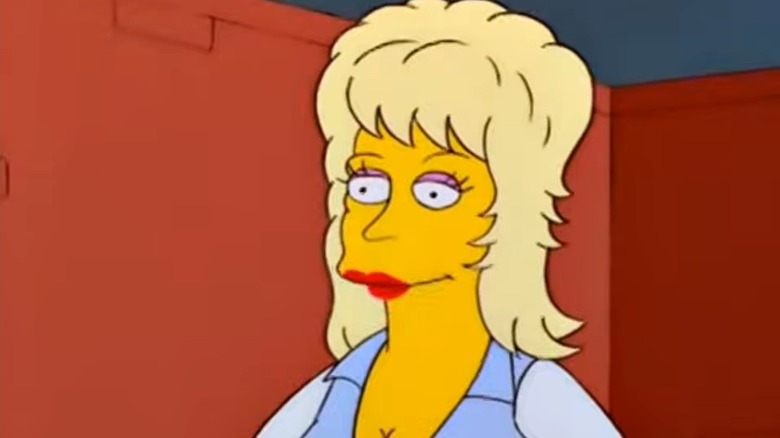 A cartoon character of Dolly Parton in an episode of "The Simpsons"