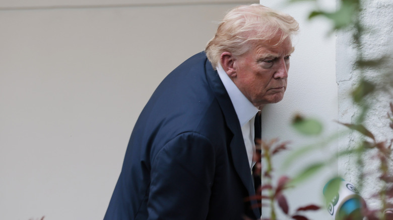 Donald Trump frowning
