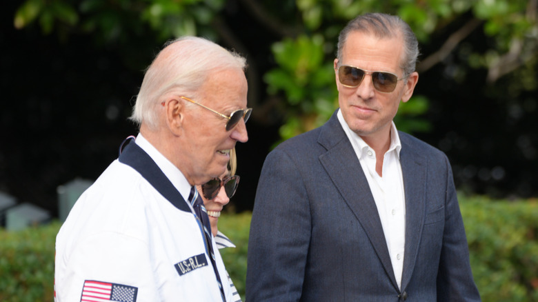 Joe Biden walking with Valerie Biden and Hunter Biden