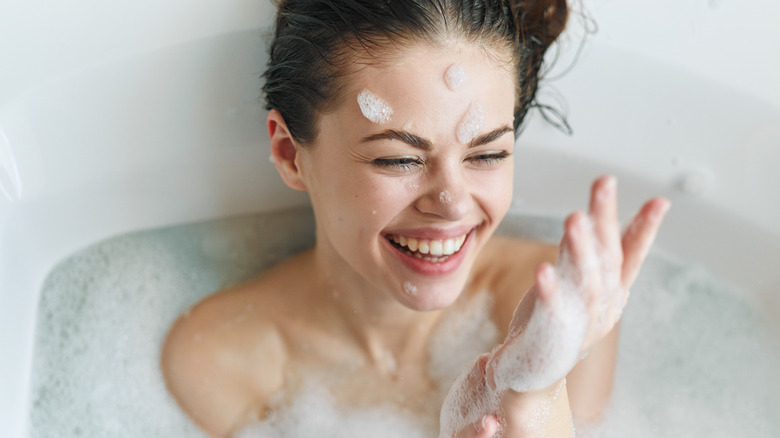 Woman in bathtub