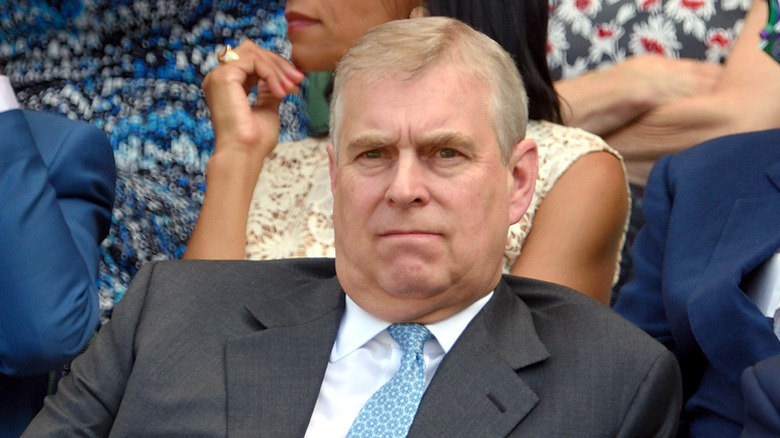 Closeup of Prince Andrew at tennis match