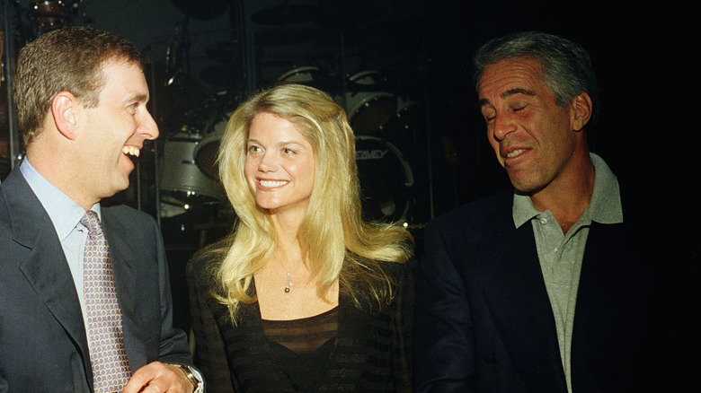 Prince Andrew laughing with Jeffrey Epstein