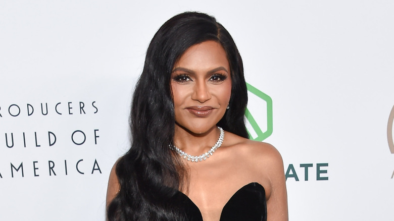 Mindy Kaling posing on the red carpet
