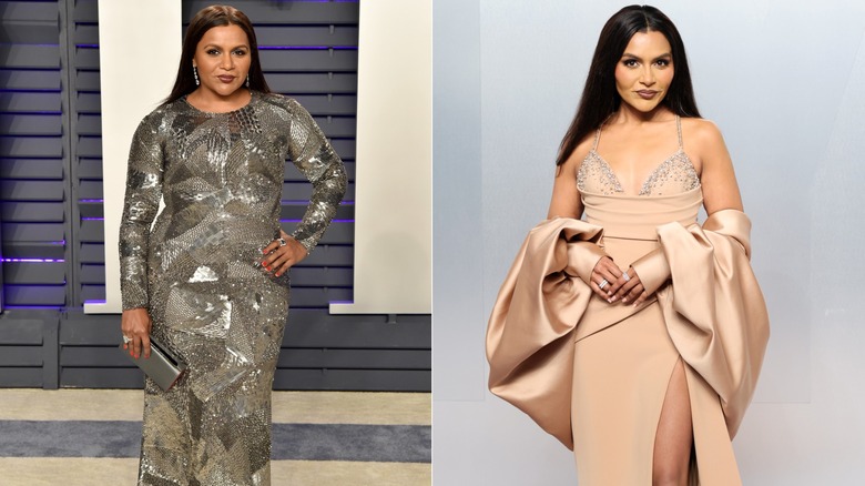 Mindy Kaling at the 2018 premiere of "A Wrinkle in Time" & posing at the 2026 Vanity Fair Oscar Party