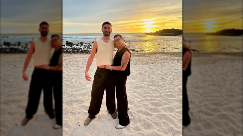 Kyle Smith and Christian Siriano pose for a beach picture in 2025
