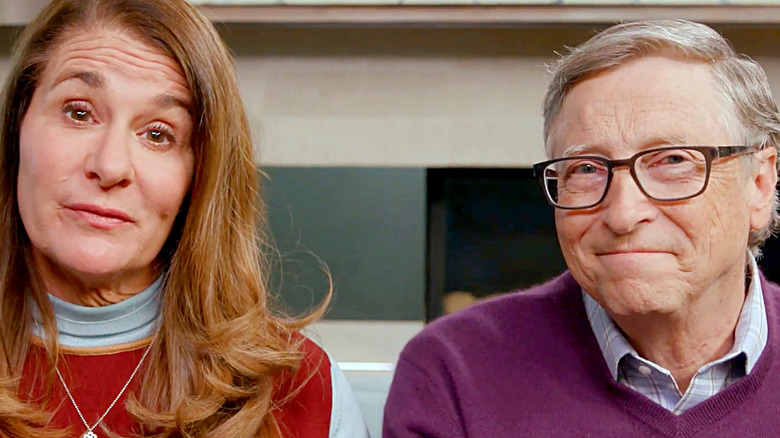 Bill and Melinda Gates on a Zoom chat.