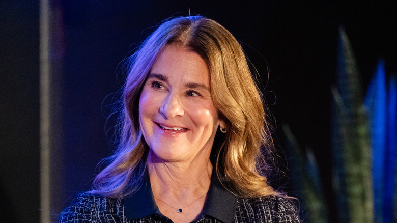 Melinda French Gates smiling and tilting her head.